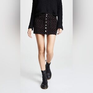 NWT FREE PEOPLE Corduroy Joanie Skit In Black Combo